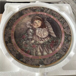 The Bradford Exchange Angel Plate with Pink and Gold Accents